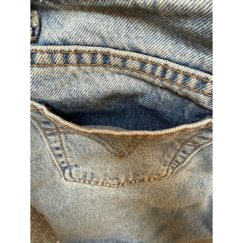 Levis 512 Vintage 90s USA High Waisted Cutoff Denim Shorts Light Wash 25" Faded - Picture 11 of 11
